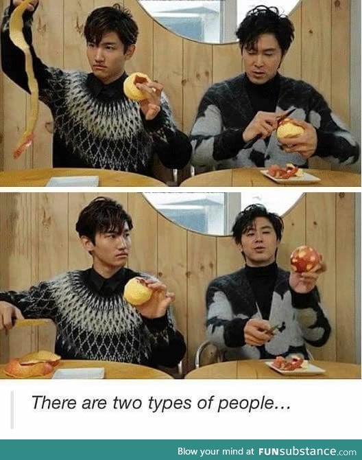 2 types of people when peeling apples