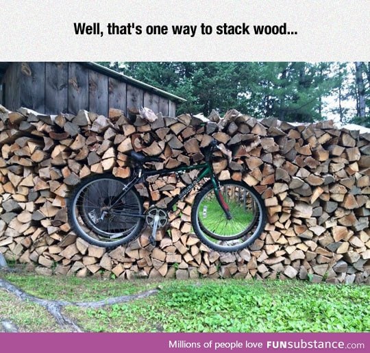 Super cool way to stack wood