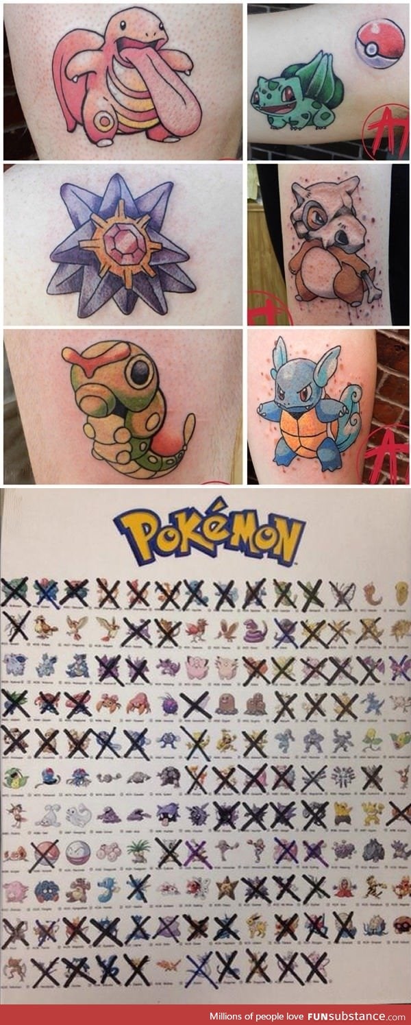 A tattoo artist in Boston wants to tattoo all 151 original Pokemon onto people