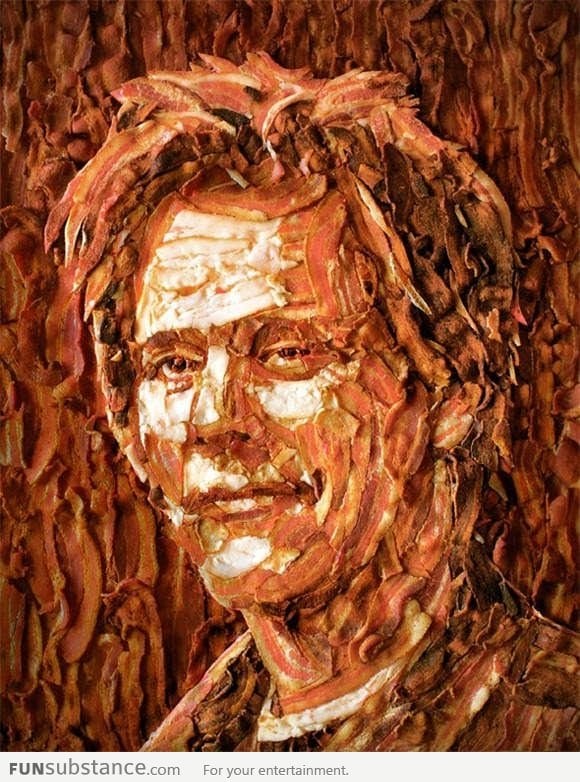Kevin Bacon made out of bacon