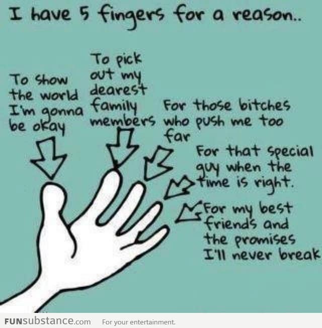 Five Fingers For A Reason!!
