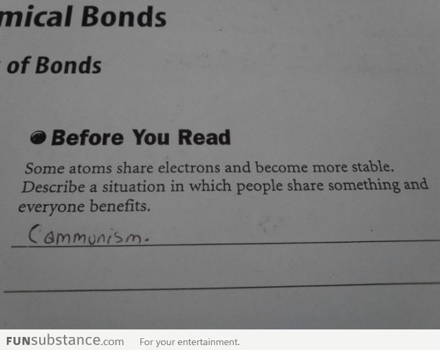 A student's chemistry homework