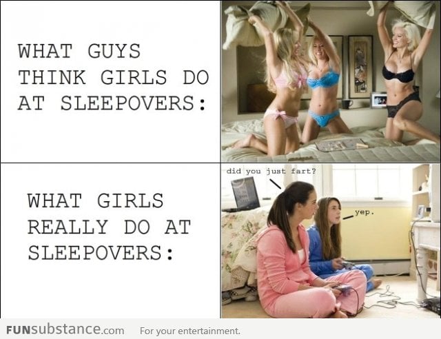 What Guys Think Girls Do At Sleepovers: