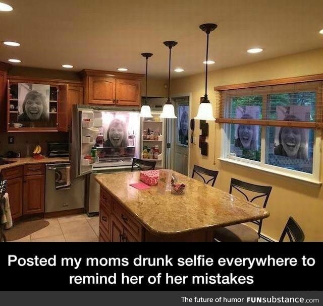 moms drunk selfie