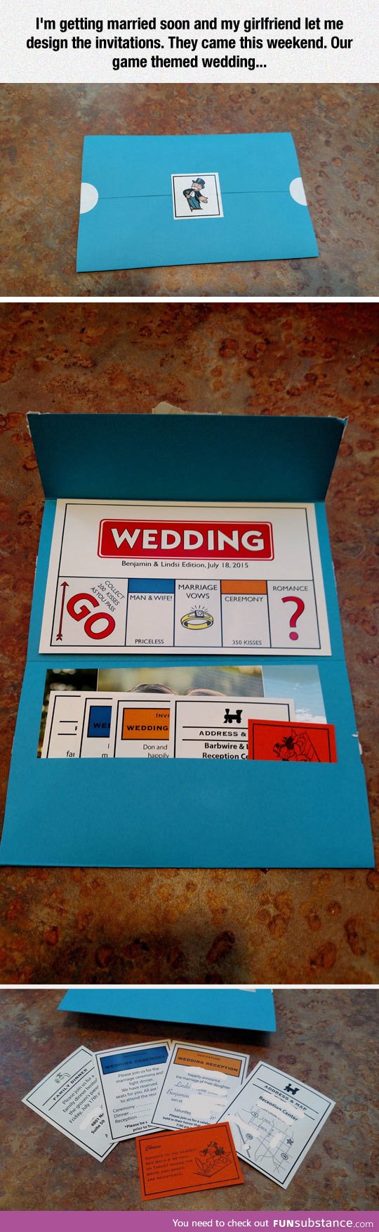 Game themed wedding invitations
