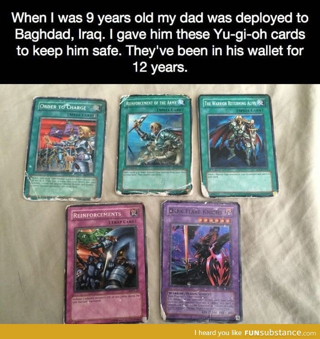 They've been in his wallet for 12 years