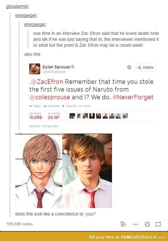 I want to see Zac Efron cosplay