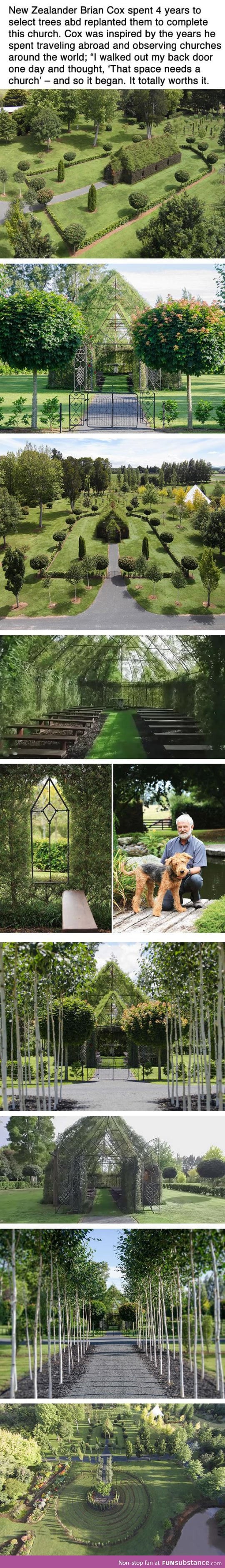 This man spent four years growing a church from trees