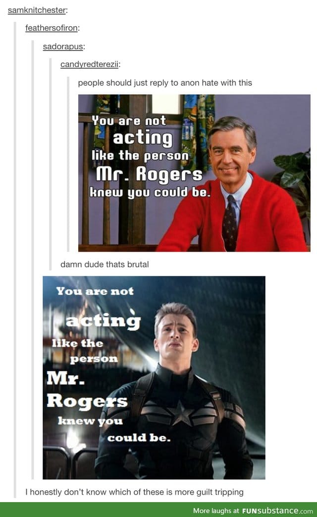 Mr Rogers is Disapointed