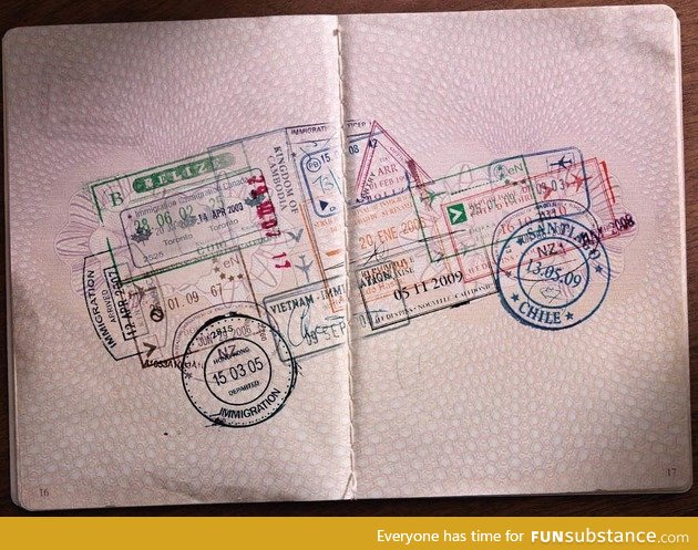 Passport stamp art