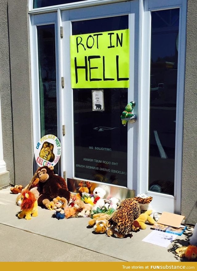 Meanwhile, outside Walter Palmer's dentistry office