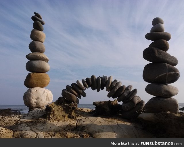 Stacked a few rocks and made an arch at the beach the other day