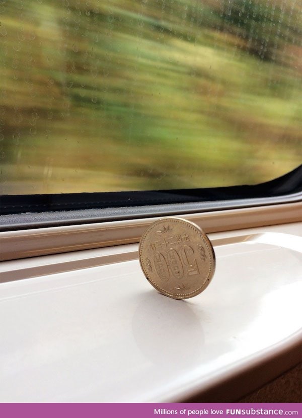 This is how smooth the bullet train is in Japan