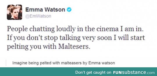 Emma watson on annoying people at the cinema