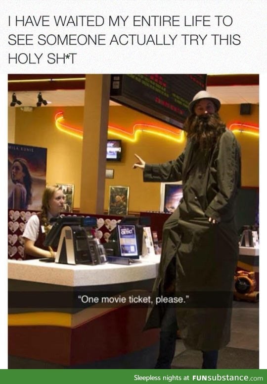 Only one movie ticket needed