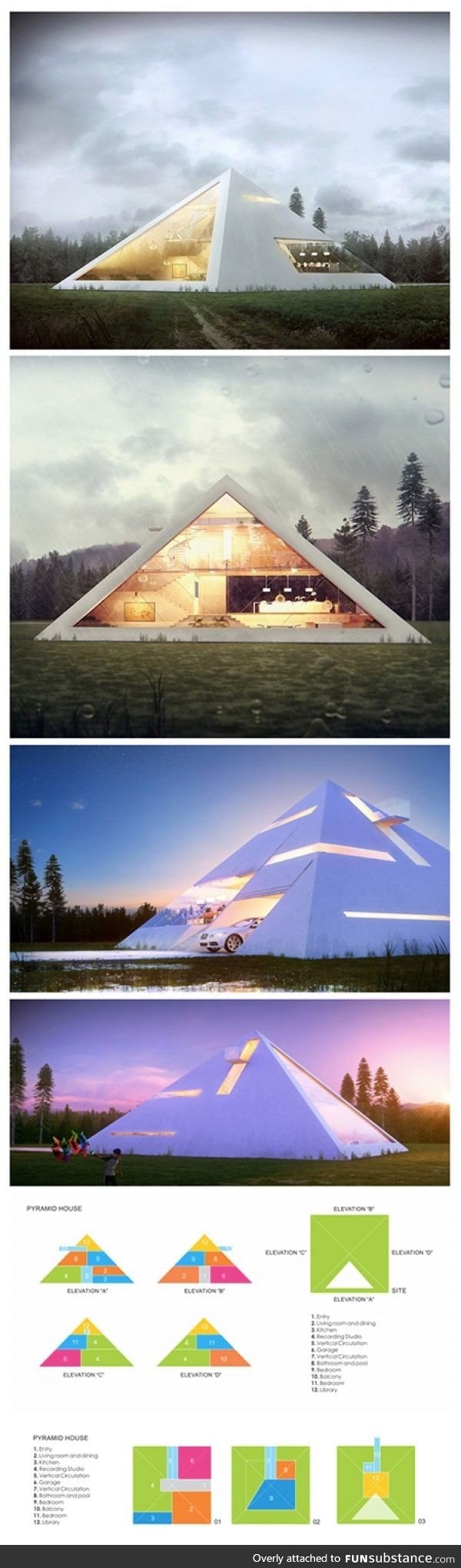 Modern pyramid home