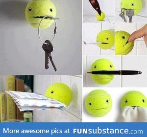 Innovative uses for a tennis ball