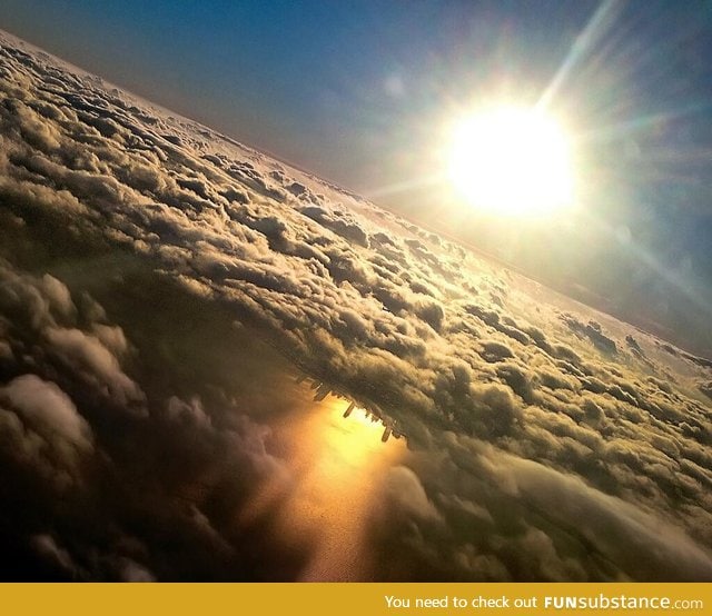 Reflection of Chicago on Lake Michigan