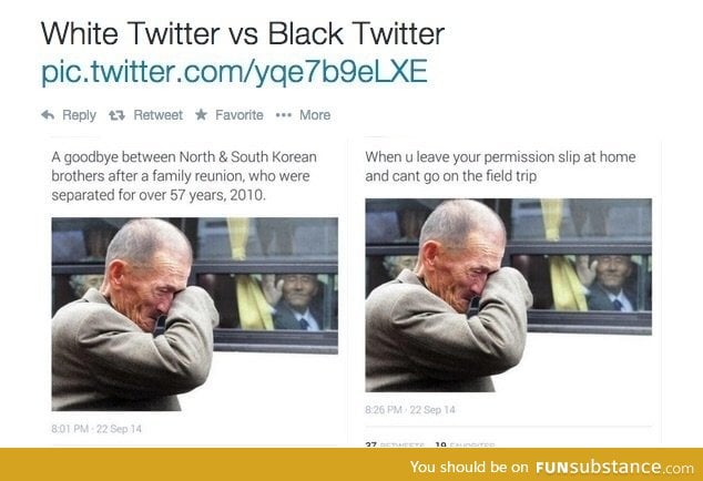 Black vs white twitter