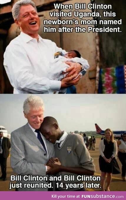 Bill Clinton meets Bill Clinton