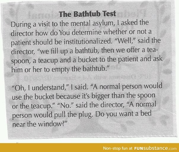 Bathtub test