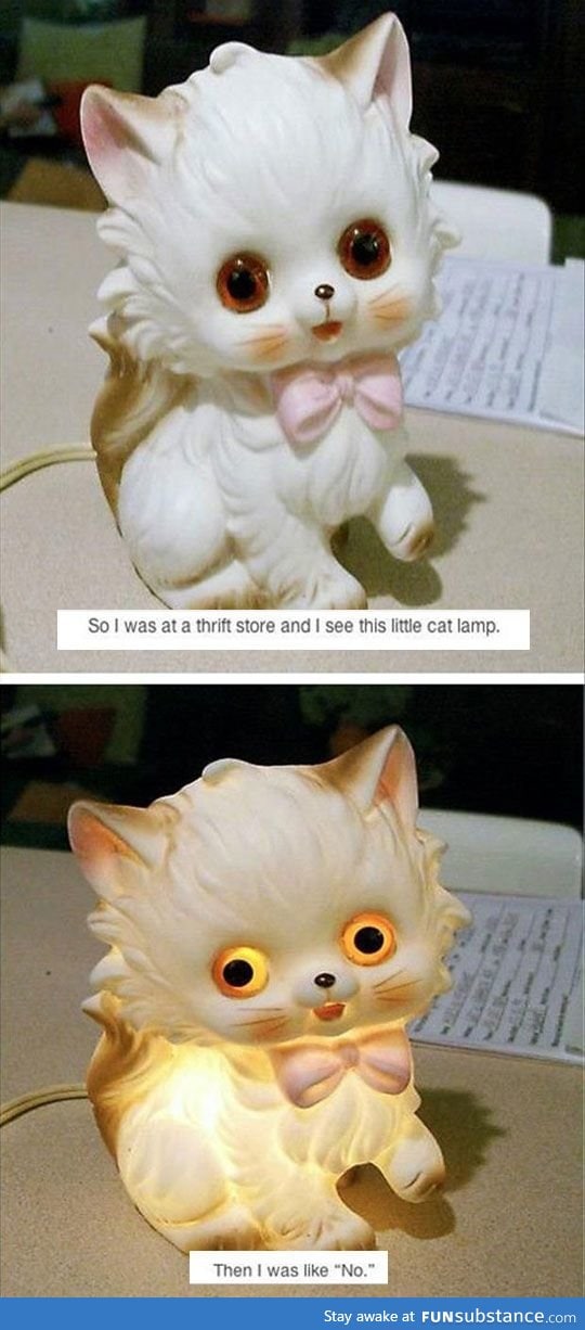 Creepy Kitten Lamp