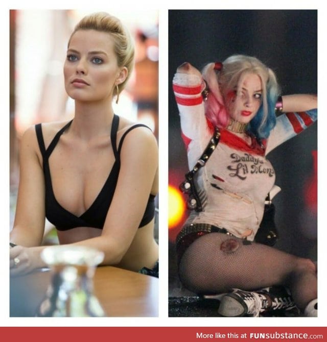Margot Robbie is hot. But I think she looks way hotter when she's Harley Quinn