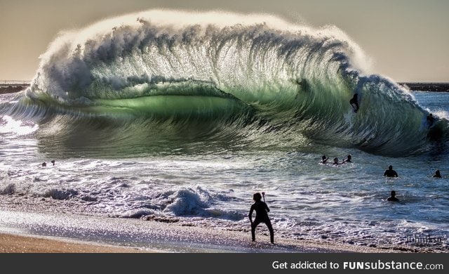 A giant backwash wave