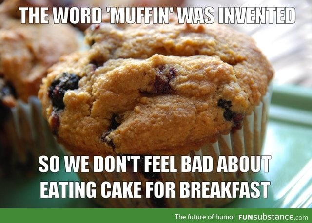 Muffin is a word we use to feel less guilty