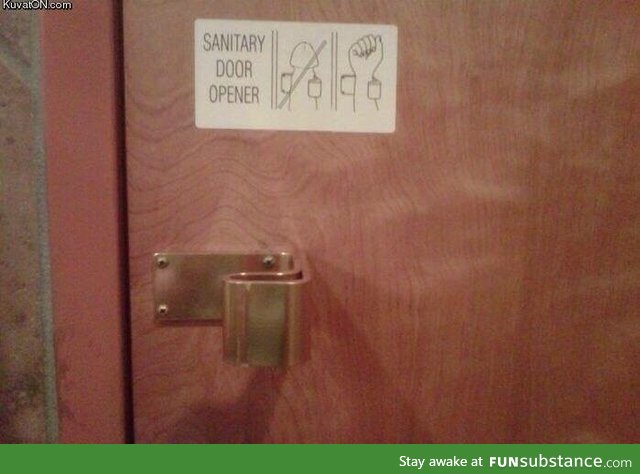Sanitary door opener. Sometimes