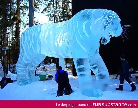 Tiger Ice Sculpture