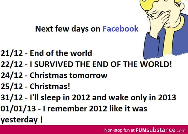 Next few days on Facebook