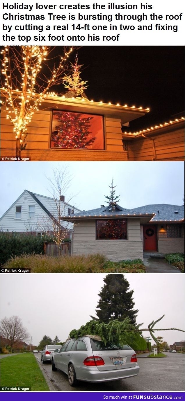 Christmas tree through the roof