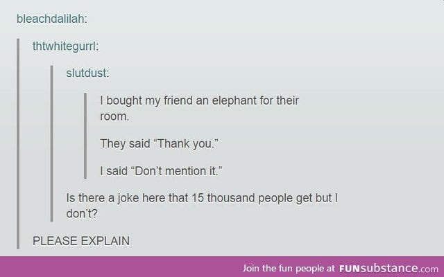 Elephant in the room.