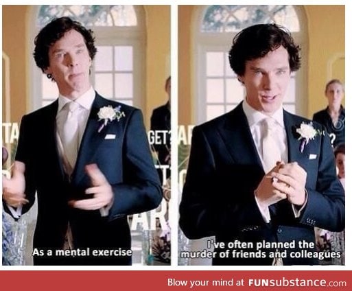 Never let Sherlock give a wedding speech