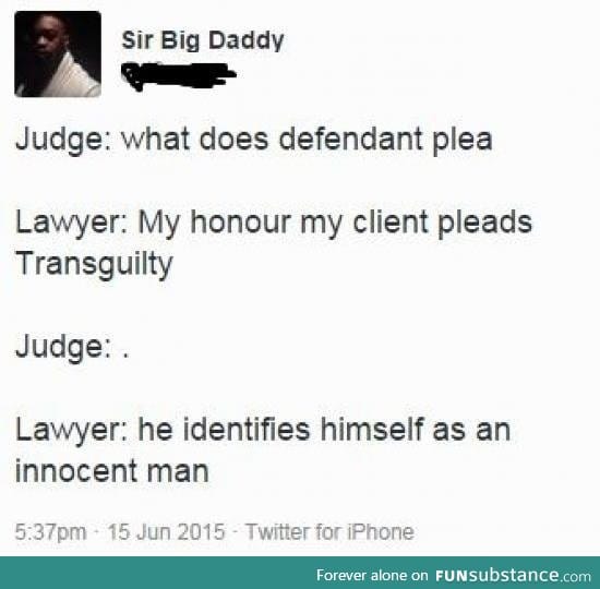 Plead as transguilty