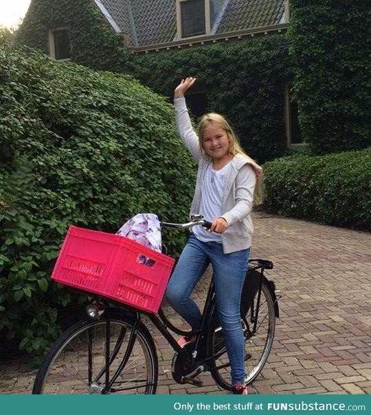 Princess Amalia, the future queen of the Netherlands, off to public high school today