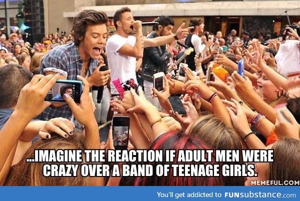 So many adult women are in love with the boys from One Direction