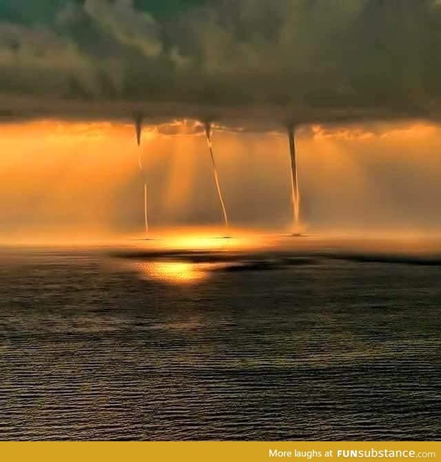 Three waterspouts occurred at the North Sea
