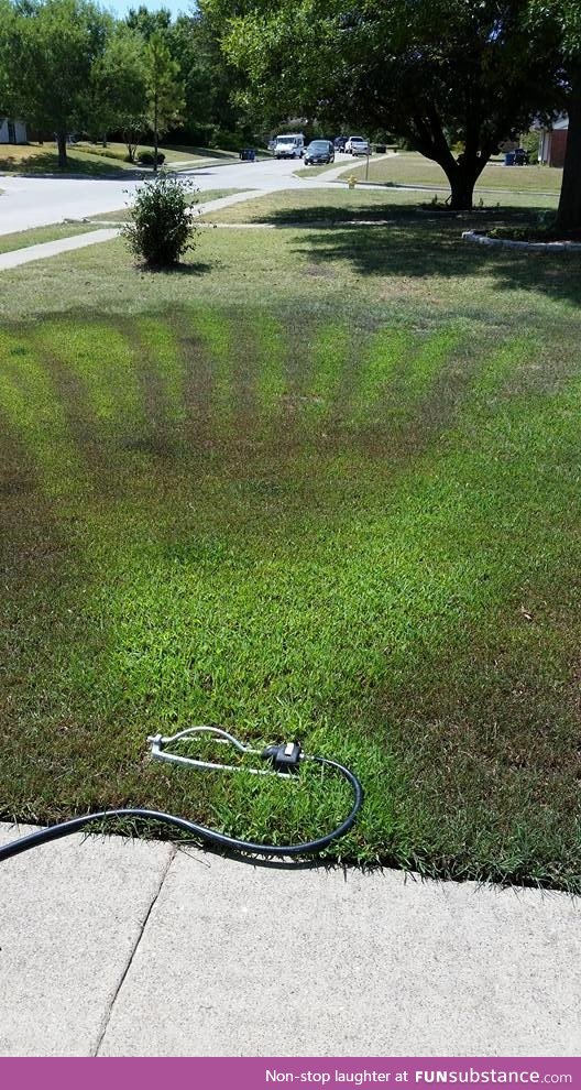 I think you should move your sprinkler every once in a while