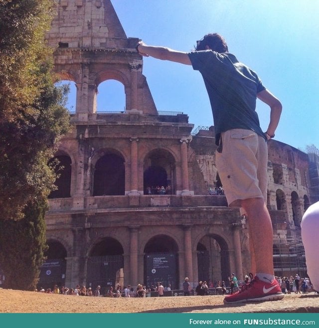 No need to buy a ticket to look inside the Colosseum!