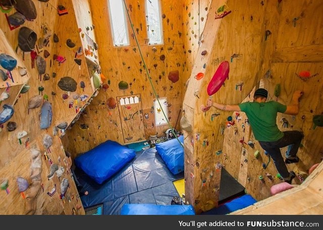 24ft climbing facility built onto the back of a house