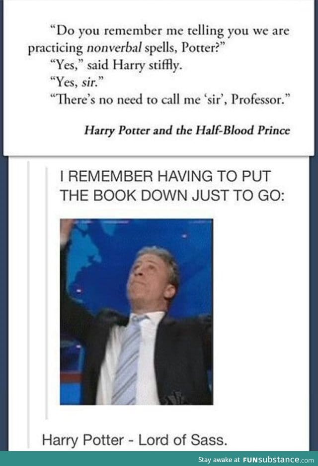 Harry Potter and the Half Blood Sass