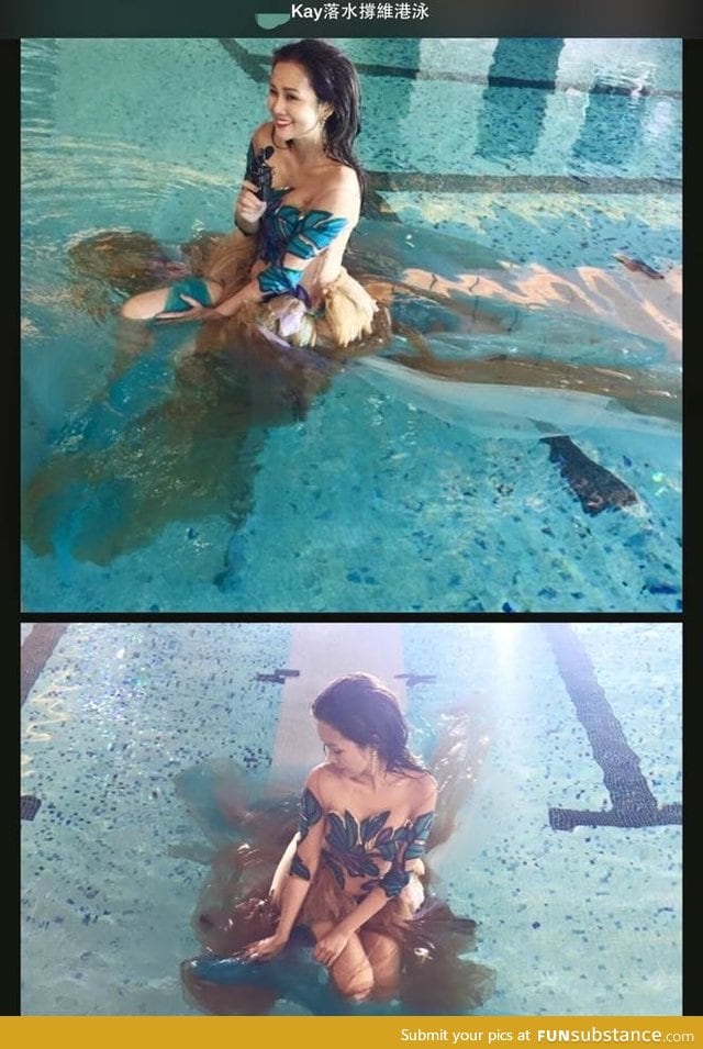Why you shouldn't wear a brown dress in a swimming pool