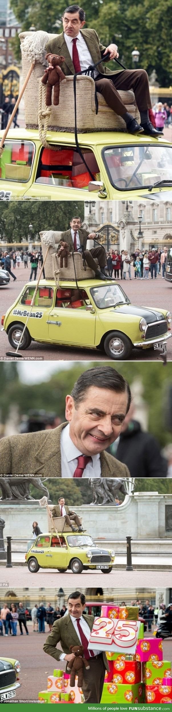 Mr. Bean returned to the streets in England