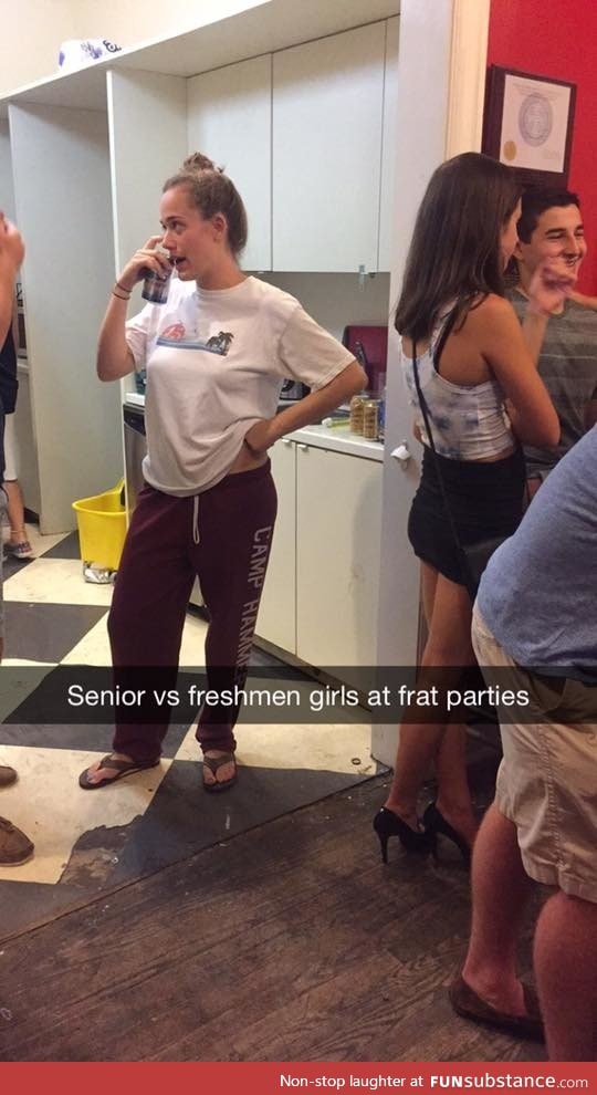 Senior VS Freshmen Girls at Frat Parties