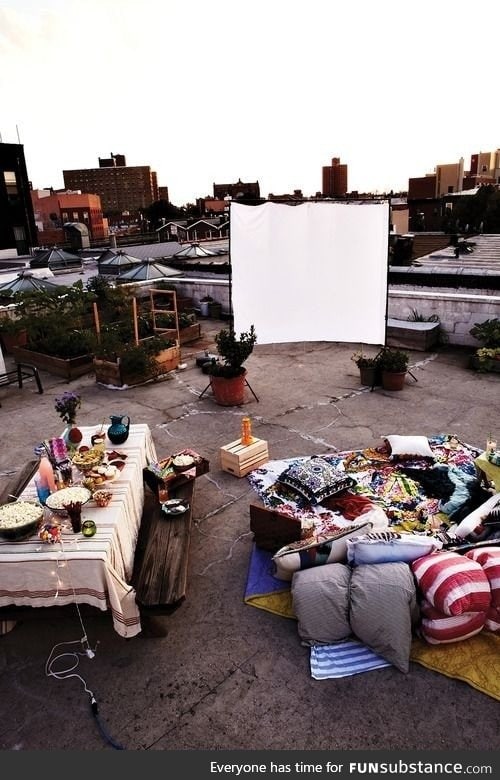 Rooftop movie night