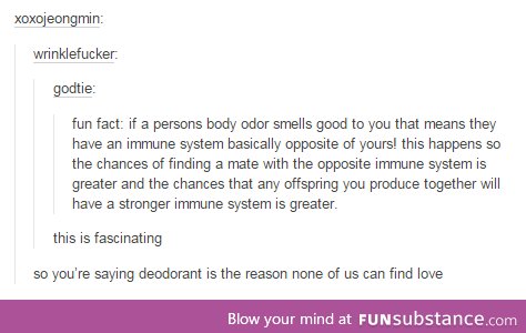 a good reason to not wear deodorant.