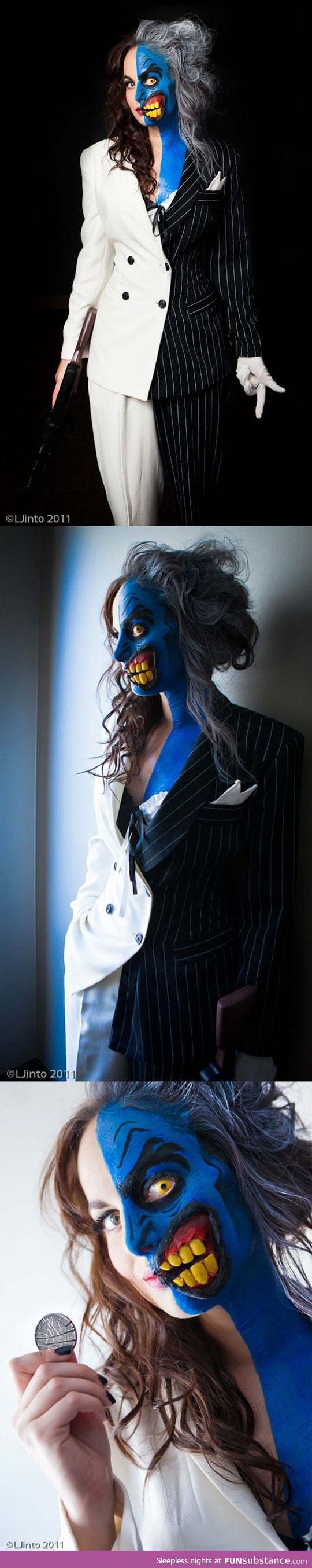 This two-face costume is brilliant