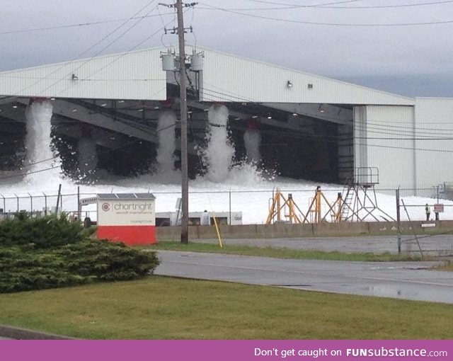 Ever wondered what happens if there is a fire in an airplane hangar? Suppression system